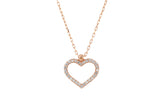 Heart Shape Rose Gold Colour 925 Sterling Silver CZ Necklace